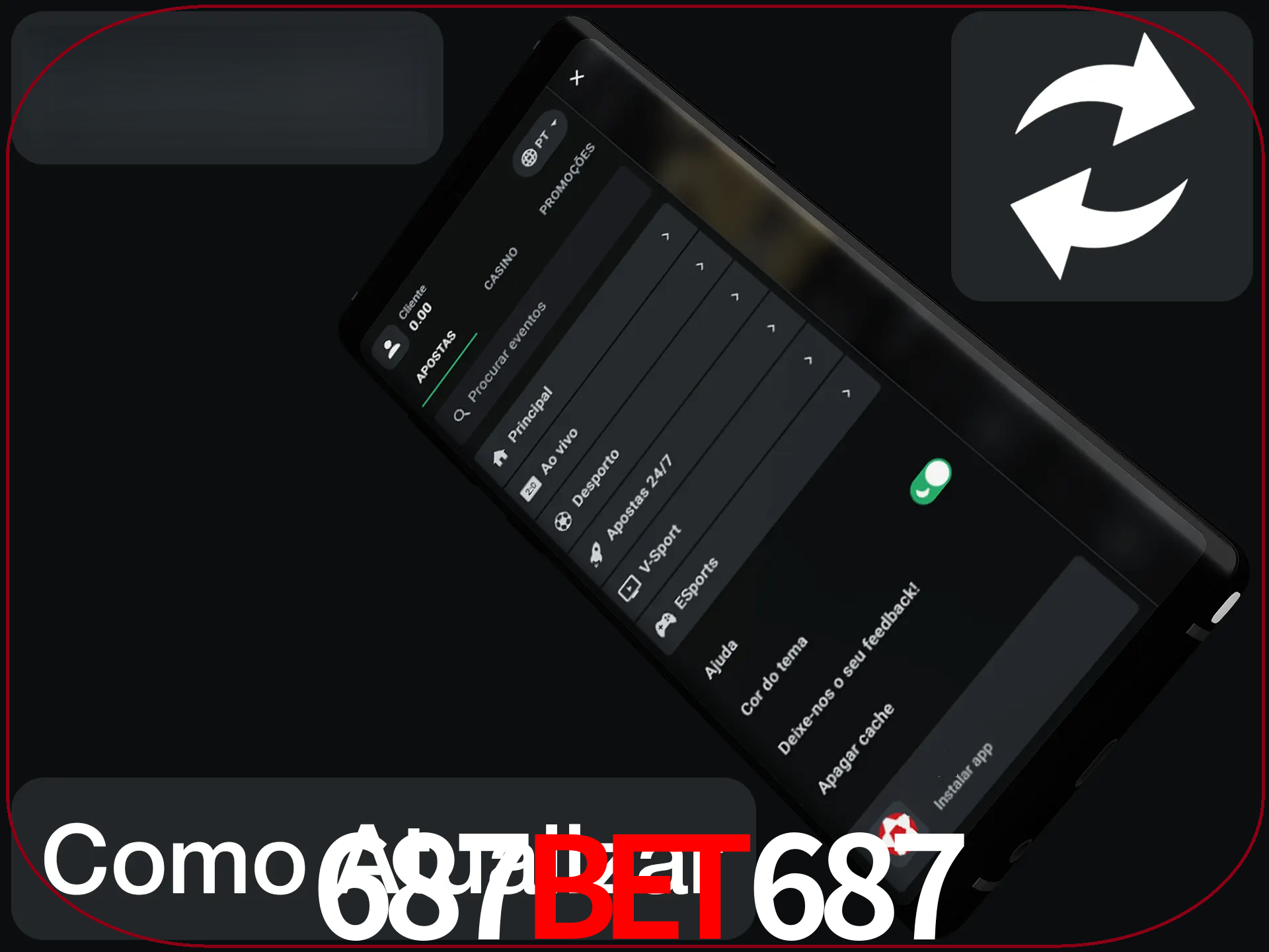 O aplicativo é atualizado automaticamente quando você faz o login.