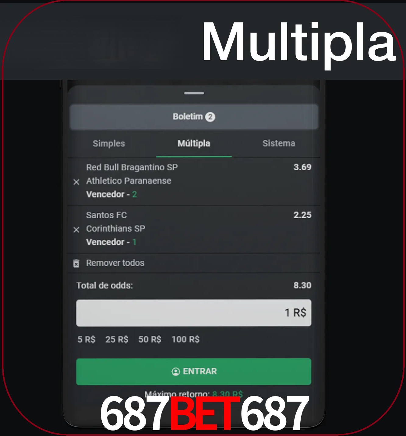 Faça apostas mais valiosas com mais de duas apostas.