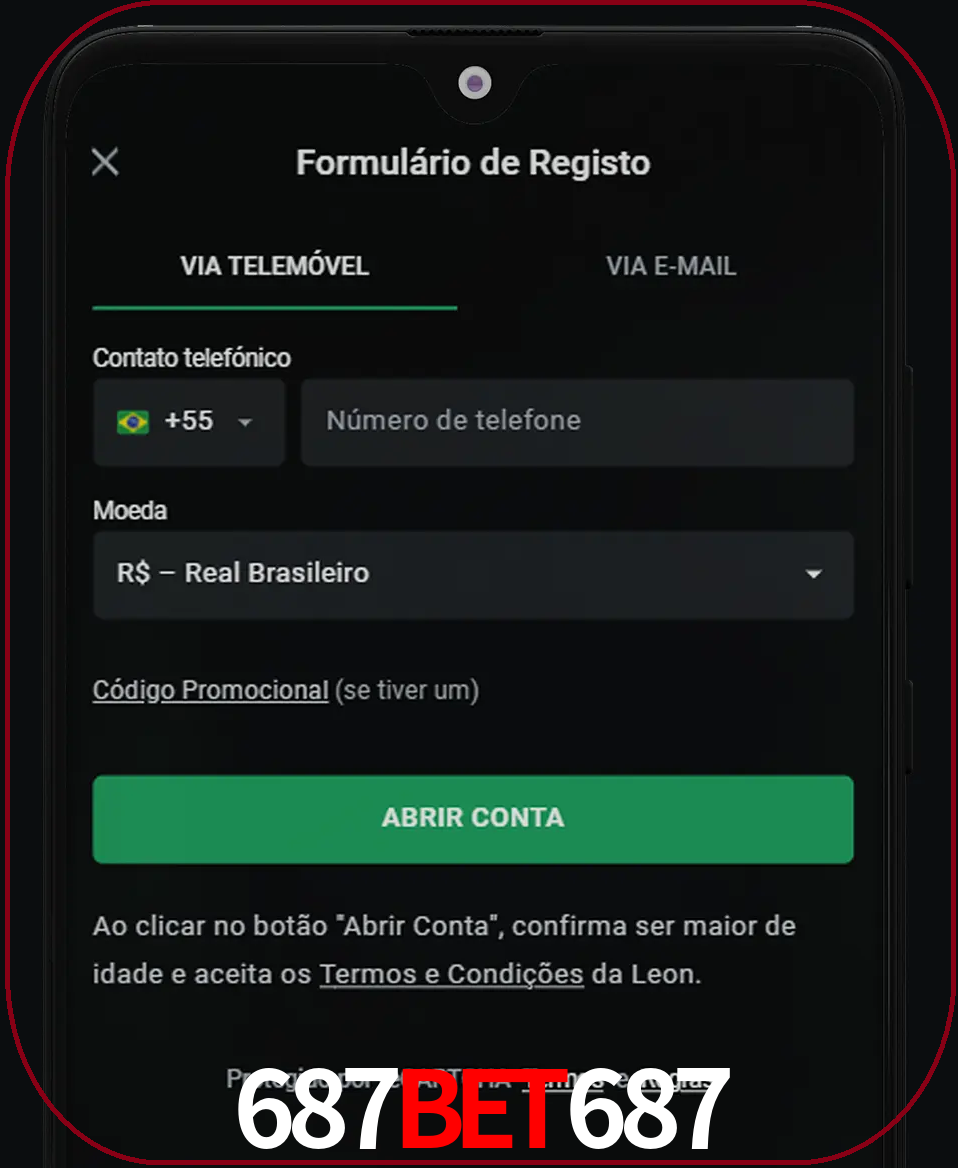 Abra o aplicativo e inicie o processo de registro.